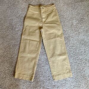 Madewell Cotton Blend Emmett Slim Crop Minimal Utility Shabby Chic Wide Leg Pant